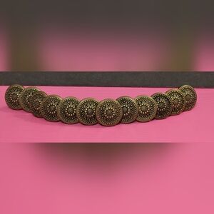 Antique Bronze Colored Metal Floral Medallion Drawer Pulls Set Of 12 (0503)